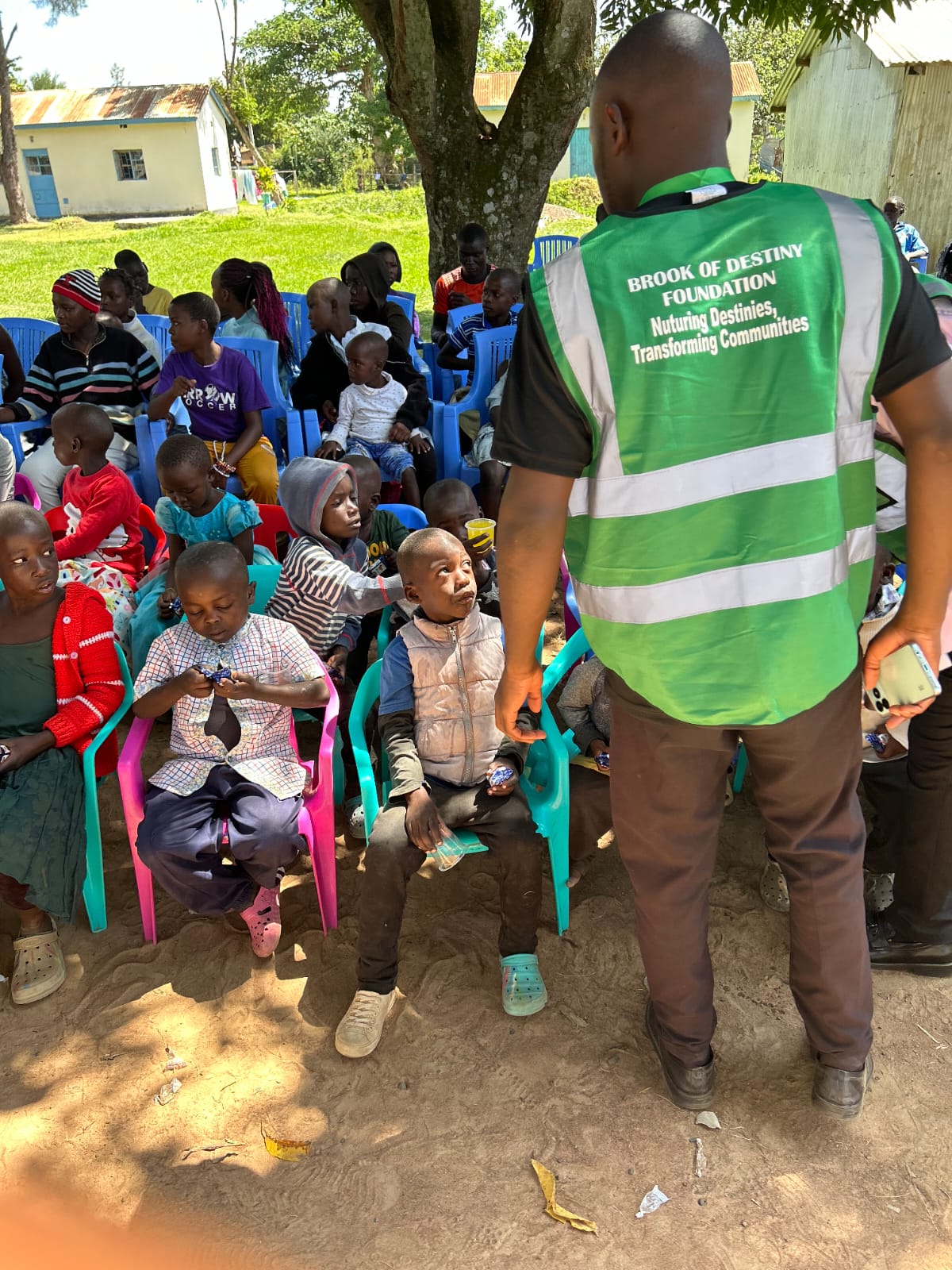 Learners in a classroom receiving teaching and care